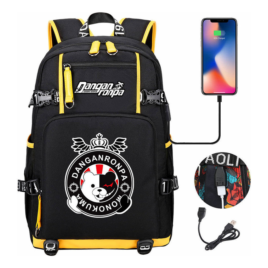 Bullet Theory Breaks Usb Large Capacity Youth Student Backpack Men's And Women's Leisure Travel Backpack