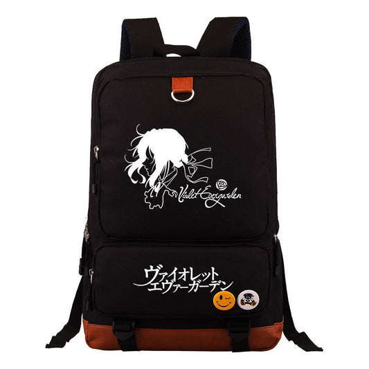 Violet Eternal Garden Printed Youth Student School Bag Large Capacity Travel Bag Men's And Women's Backpack