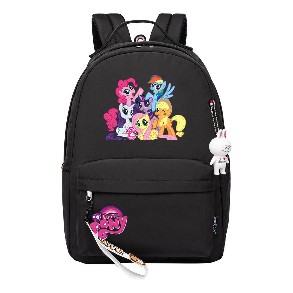 Cartoon Pony Unicorn Printed Youth Student School Bag Men's And Women's Leisure Bag Women's Backpack