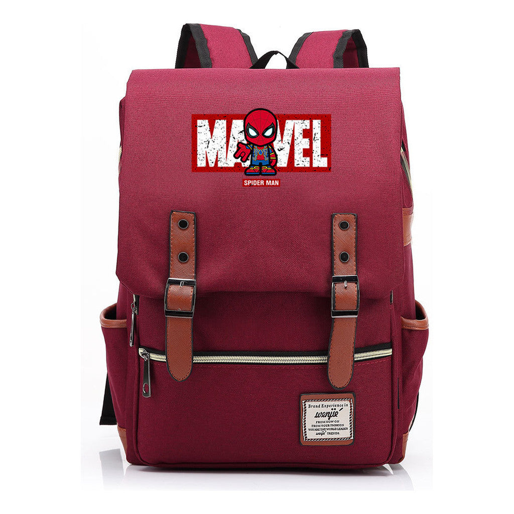 Superhero Printed Youth Student Backpack For Men And Women's Casual Classic Backpack