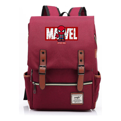 Superhero Printed Youth Student Backpack For Men And Women's Casual Classic Backpack