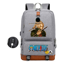 Cartoon One Piece Print Usb Youth Student Backpack For Leisure Travel Backpack