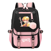 Cartoon Fashion Usb Youth School Bag For Boys And Girls Casual Ribbon Flip Backpack