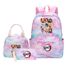 Cartoon Fashion Youth Student Girls School Bag Lunch Bag Three Piece Set Backpack