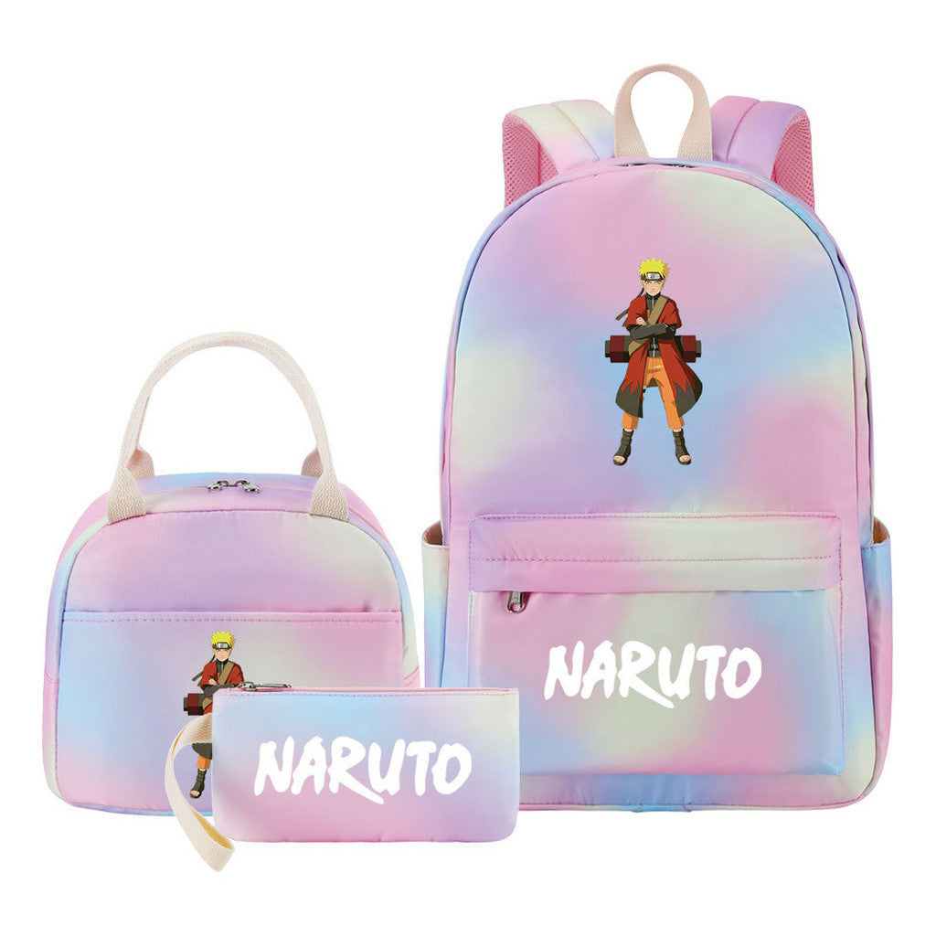 Naruto Student Girl Backpack Lunch Bag Three Piece Set Backpack Set