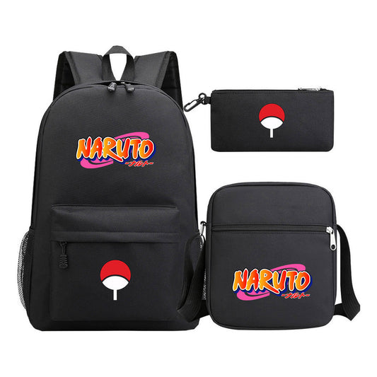 Anime Naruto Starry Sky Youth School Bag Three Piece Set For Men And Women Backpack Set