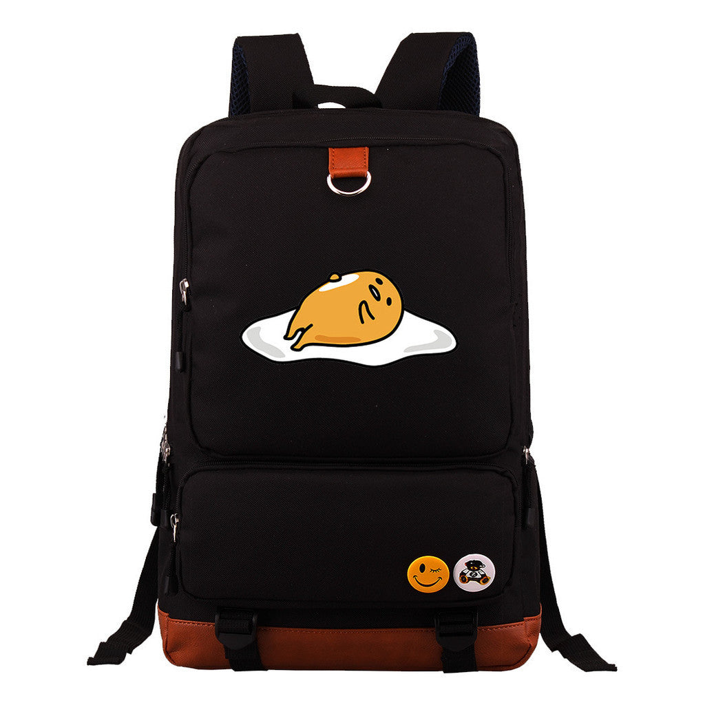 Cartoon Anime Lazy Egg Youth Student Backpack With Large Capacity Travel Bag For Boys And Girls Backpack