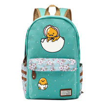 Cartoon Lazy Egg Printed Youth Student School Bag Fragmented Flower Boys And Girls Backpack