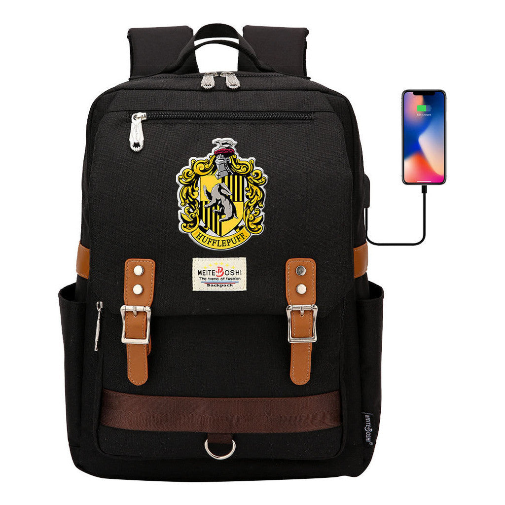 Usb Magnetic Buckle Student Backpack For Men And Women, Youth Leisure Backpack