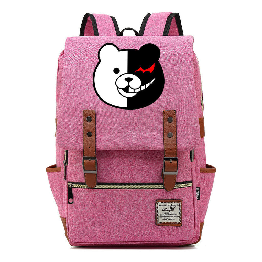 Printed Teenage Student Backpack For Men And Women With Casual Belt Buckle Classic Backpack