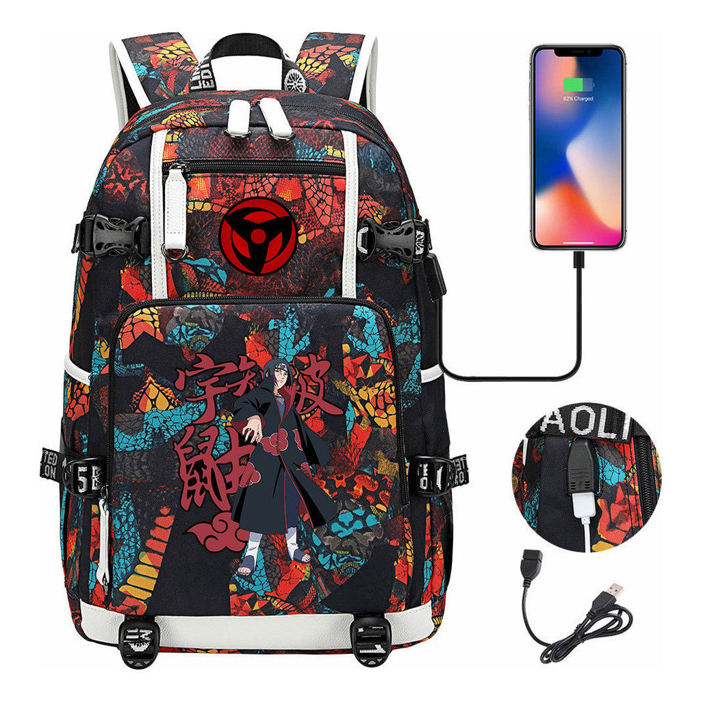 Naruto Usb Youth Student Backpack For Men And Women Leisure Travel Backpack