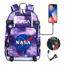 Nasa Fashion Printed Usb Student Backpack For Leisure Travel Backpack