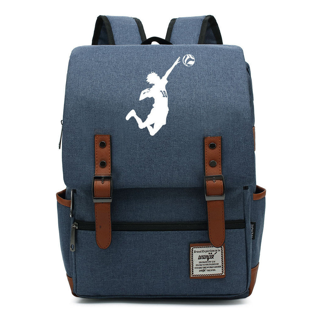 Volleyball Youth Printed Student School Bag Casual Belt Buckle Classic Backpack