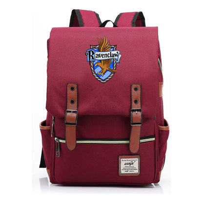 School Of Witchcraft And Wizardry Printed Youth Student School Bag Casual Belt Buckle Classic Backpack