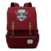 School Of Witchcraft And Wizardry Youth Student Backpack Usb Men's And Women's Leisure Belt Buckle Backpack