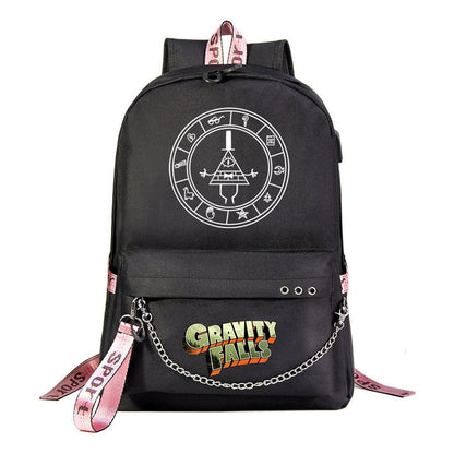 Cartoon Strange Town Youth Student School Bag Men's And Women's Leisure Travel Backpack