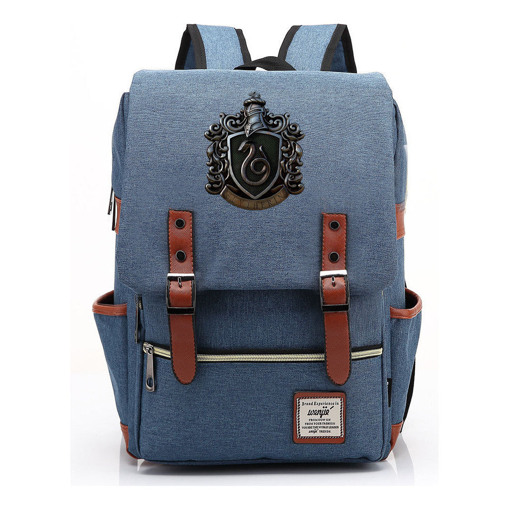 School Of Witchcraft And Wizardry Printed Youth Backpack Men And Women, Casual Belt Buckle, Classic Backpack