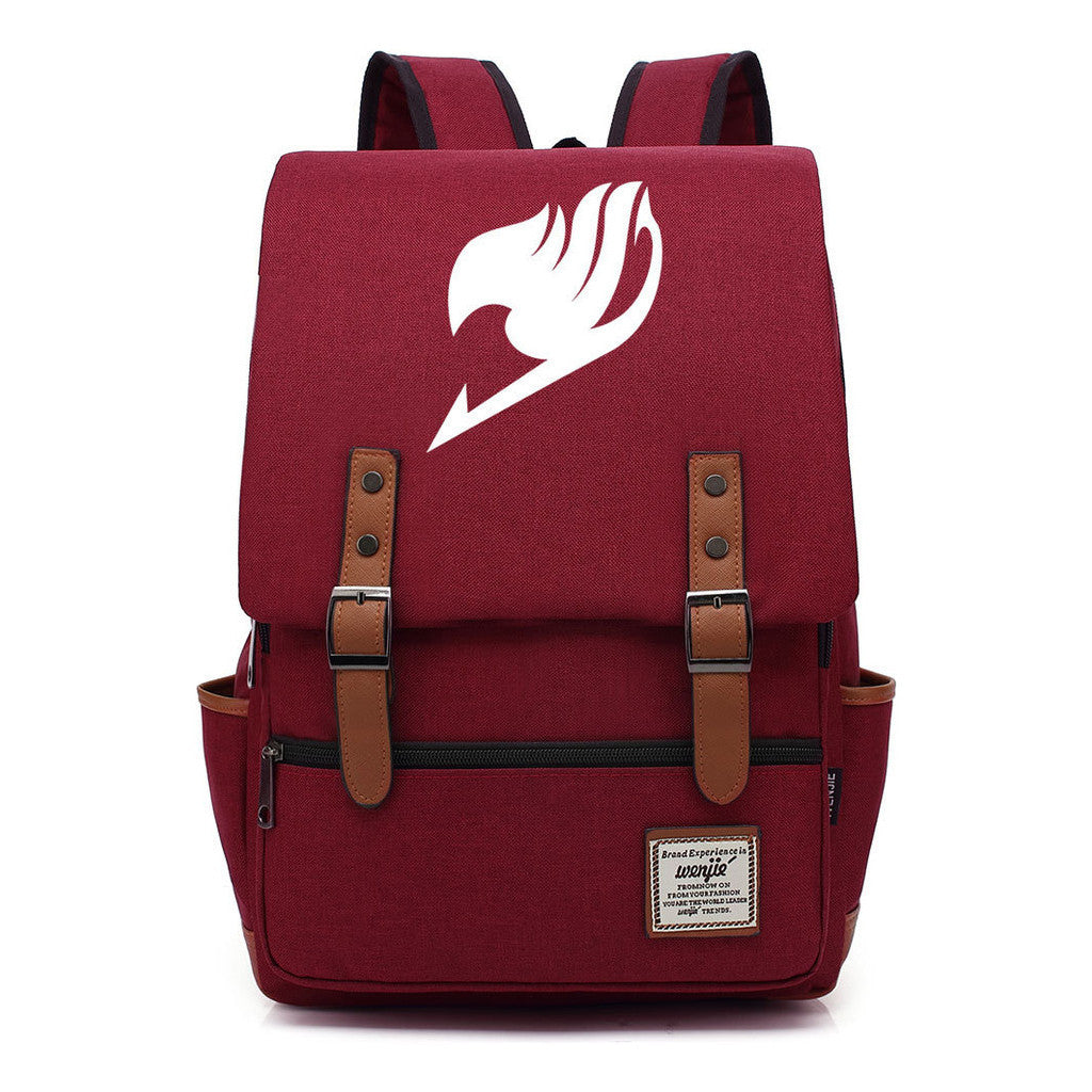 Printed Teenage Student Backpack For Men And Women With Casual Belt Buckle Classic Backpack