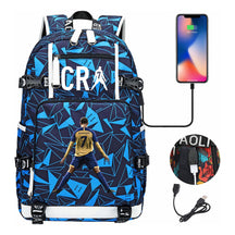 Football Star Cristiano Ronaldo Printed Youth Student Backpack Leisure Travel Backpack