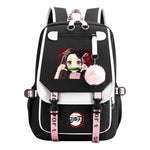 Cartoon Fashion Usb Youth Student Backpack Boy's And Girl's Leisure Ribbon Flip Backpack
