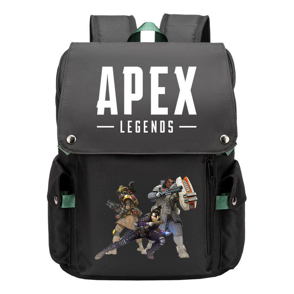 Apex Hero Print Usb Charging Cap Head Style Student School Bag Casual Backpack
