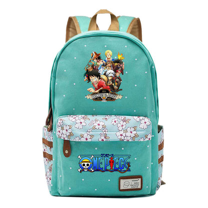Anime Pirate Wang Lufei Printed Book Bag Fragmented Flower Leisure Backpack