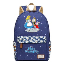 Anime Cartoon Cheshire Cat Print Youth Student Backpack With Floral Casual Backpack