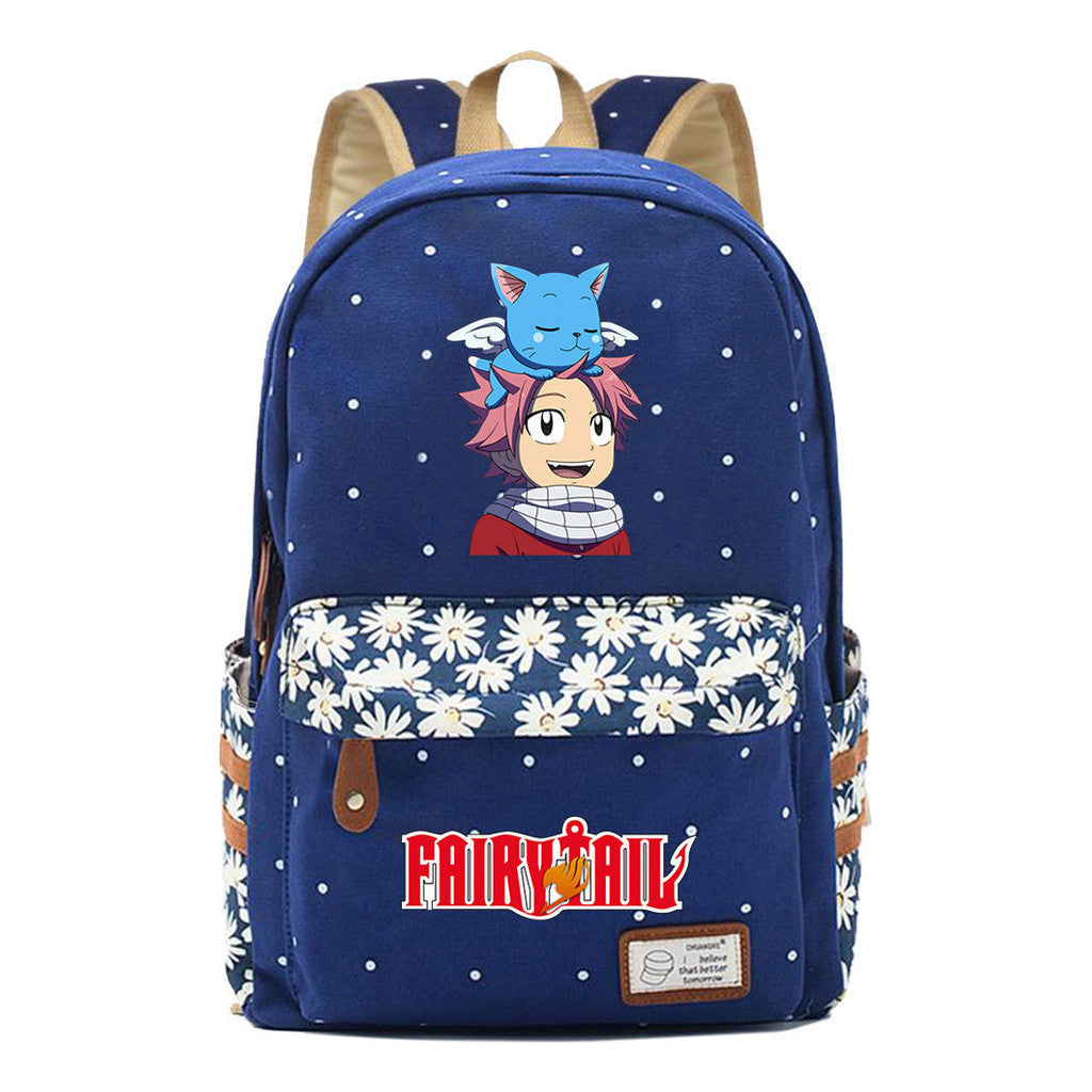 Teenage Student Backpacks, Floral Canvas, Girl Shoulders