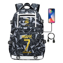 Golden Football Star Mbappe Usb Youth Student Backpack Backpack Leisure Travel Backpack