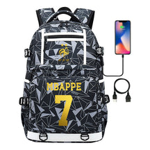 Golden Football Star Mbappe Usb Youth Student Backpack Backpack Leisure Travel Backpack