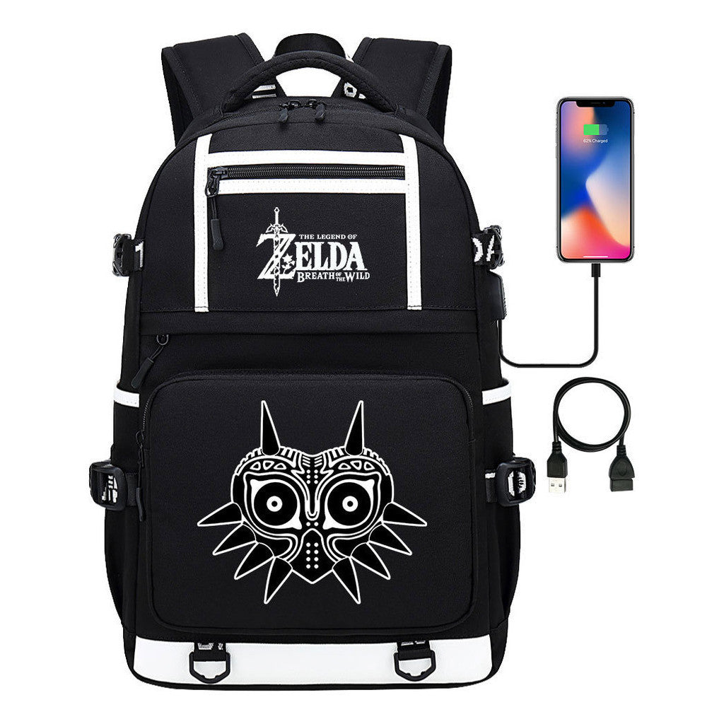 Legend Of Zelda Printed Usb Youth Student Backpack Men's And Women's Backpack Leisure Travel Bag