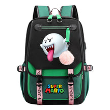 Super Mario Printed Usb Youth Student Backpack For Men And Women With Casual Woven Strap Flap Backpack