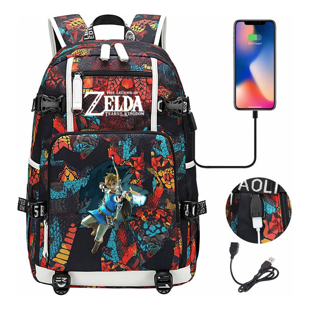 Legend Of Zelda Printed Youth Student Backpack For Men And Women With Large Capacity Leisure Travel Backpack