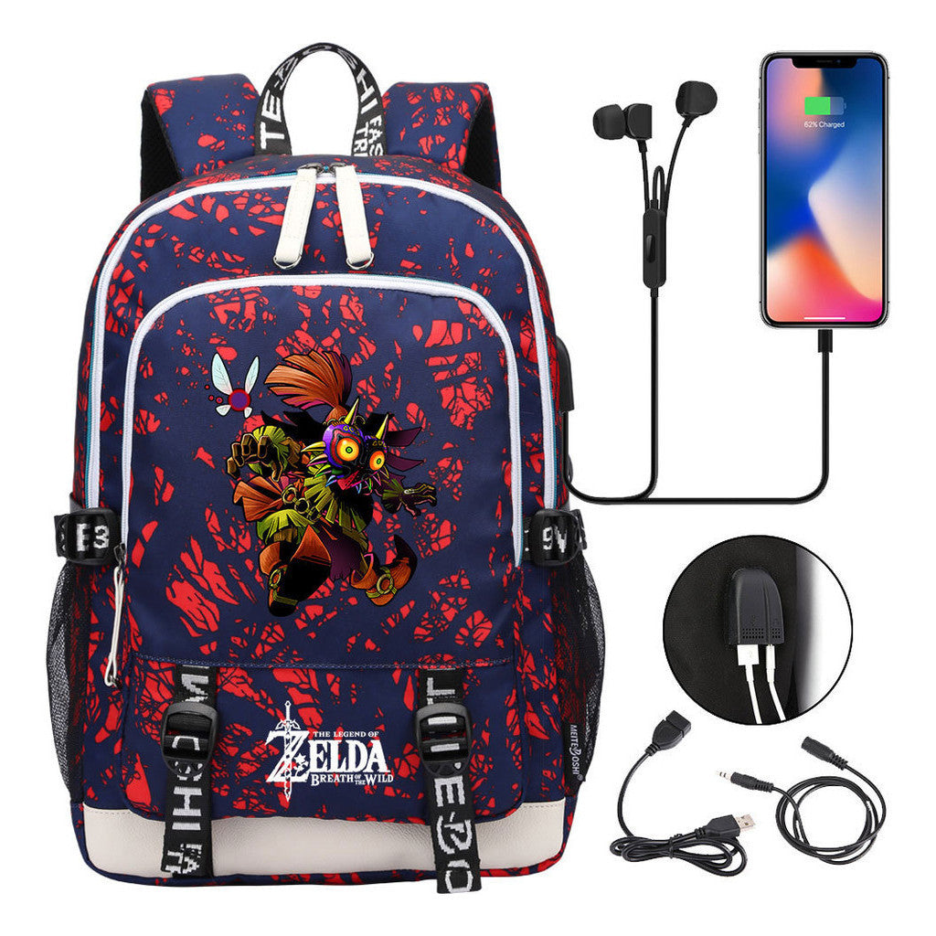 Usb Youth Primary And Secondary School Student Backpack For Men And Women's Leisure Sports Backpack