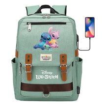 Anime Star Baby Stitch Printed Youth Student School Bag Casual Magnetic Buckle Backpack