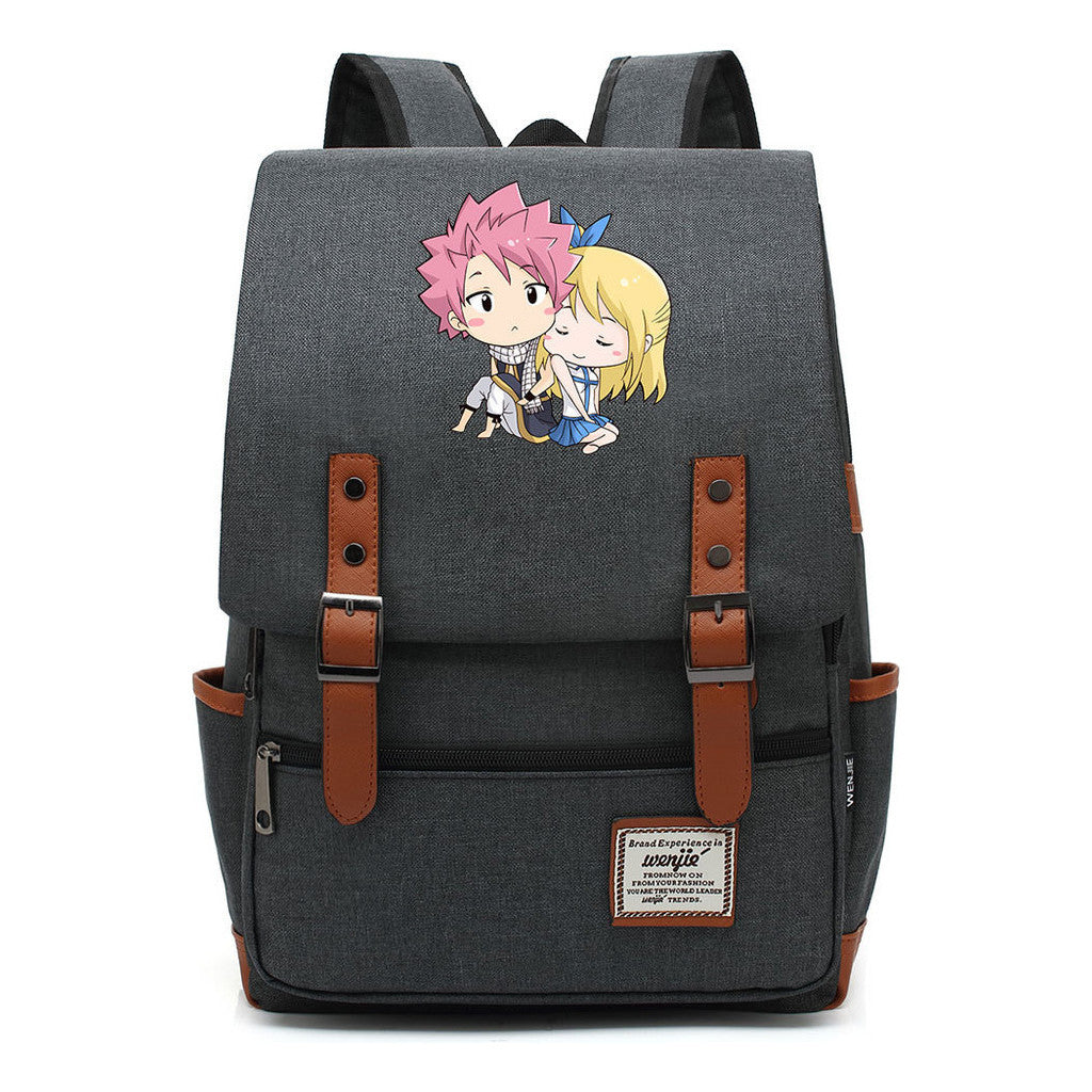 Printed Teenage Student Backpack For Men And Women With Casual Belt Buckle Classic Backpack