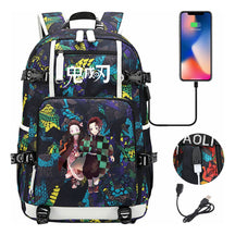 Cartoon Printed Usb Large Capacity Youth Student Backpack For Men And Women's Leisure Travel Backpack