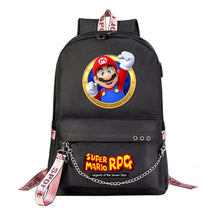 Mario Printed Usb Youth Student Backpack For Men And Women's Leisure Travel Backpack
