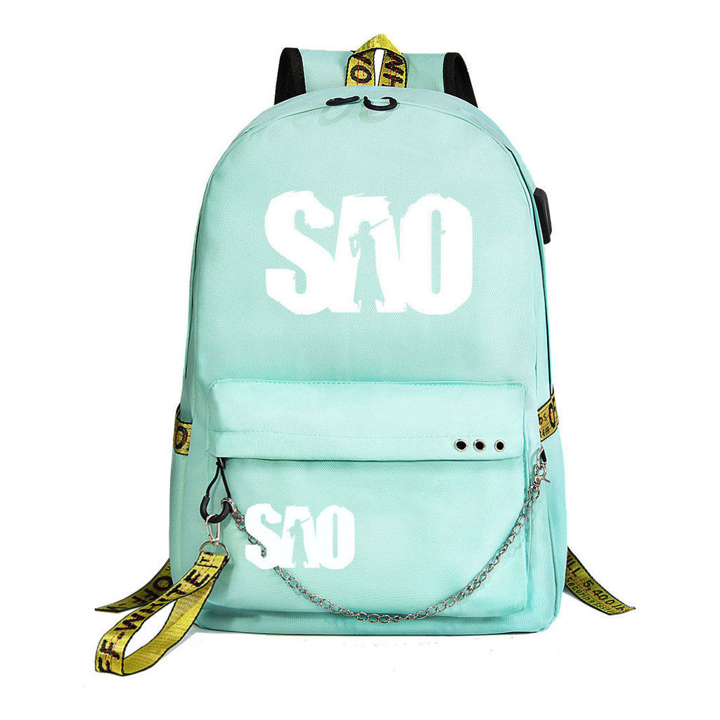 Sword God Domain Printed Usb Youth Student Backpack For Men And Women's Leisure Travel Backpack