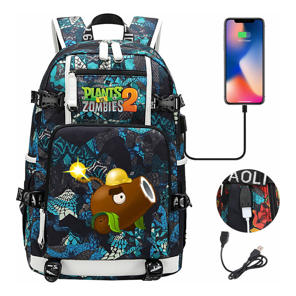 Printed Usb Youth Student Backpack For Men And Women's Leisure Travel Backpack