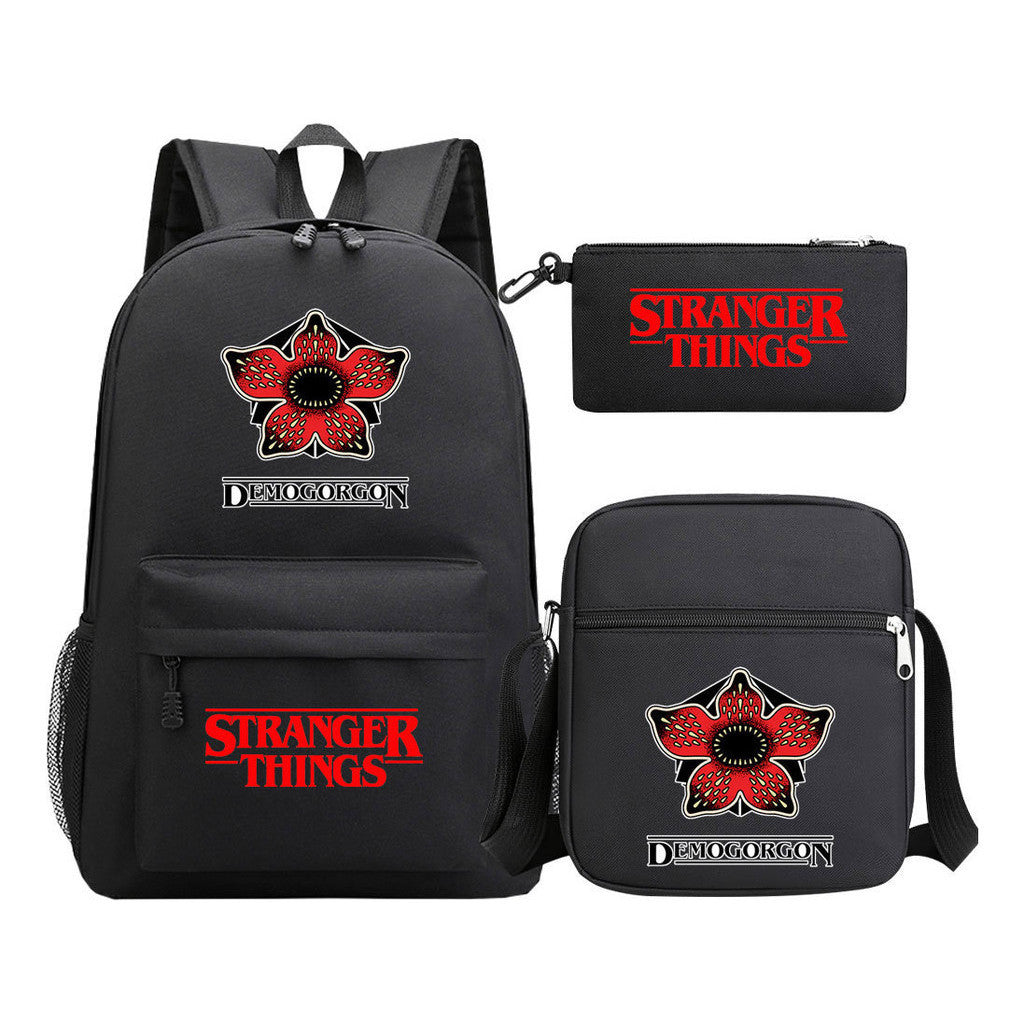Strange Story Starry Sky Printed Youth Student Backpack 3-piece Set For Men And Women, Backpack Set