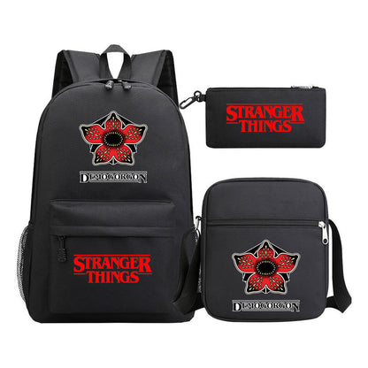 Strange Story Starry Sky Printed Youth Student Backpack 3-piece Set For Men And Women, Backpack Set