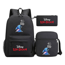 Starry Baby Stitch Printed Youth School Bag Three Piece Set For Men And Women Shoulder Set Backpack