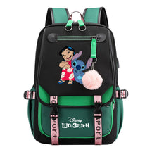 Interstellar Baby Stitch Usb Backpack For Boys And Girls, Casual Woven Strap Flip Back Backpack