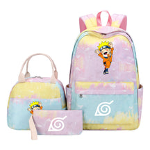 Naruto Youth Student School Bag Lunch Bag Three Piece Set Backpack Set