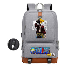 Cartoon Pirate King Print Usb Youth Backpack For Boys And Girls Leisure Travel Backpack
