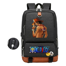 Cartoon Pirate King Print Usb Youth Backpack For Boys And Girls Leisure Travel Backpack