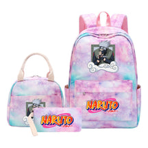 Naruto Teenage Student Girls School Bag Lunch Bag Three Piece Set Backpack Set