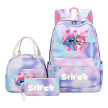 Interstellar Baby Stitch Youth Student Girls School Bag Lunch Bag Three Piece Set Backpack Set