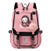 Cartoon Fashion Usb Student Backpack With Casual Woven Strap Flip Back Backpack